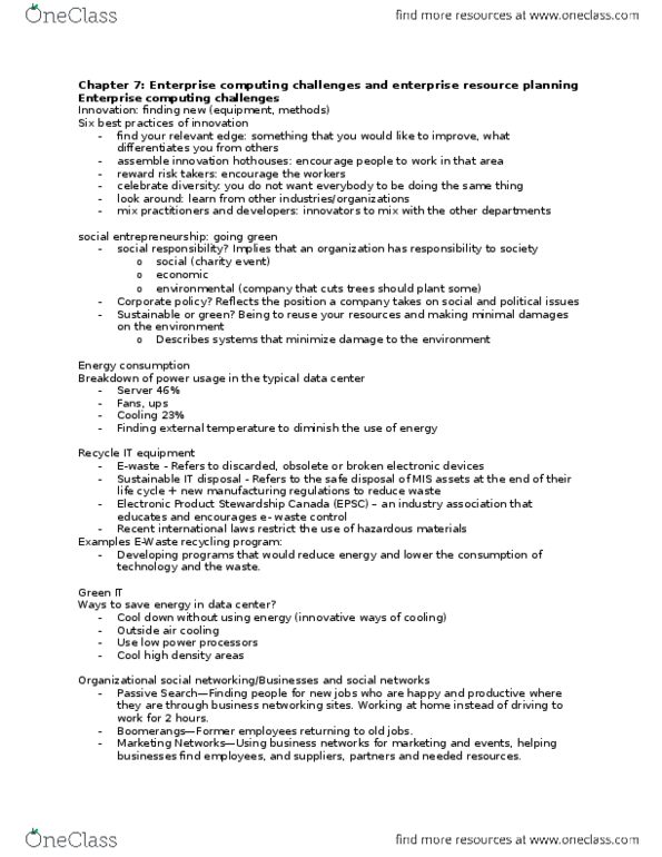 ADM 2372 Lecture Notes - Lecture 5: Radio-Frequency Identification, Enterprise Resource Planning, Enterprise Application Integration thumbnail