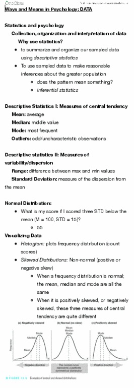 PSYC 101 Lecture Notes - Lecture 5: Skewness, Descriptive Statistics, Statistical Inference thumbnail