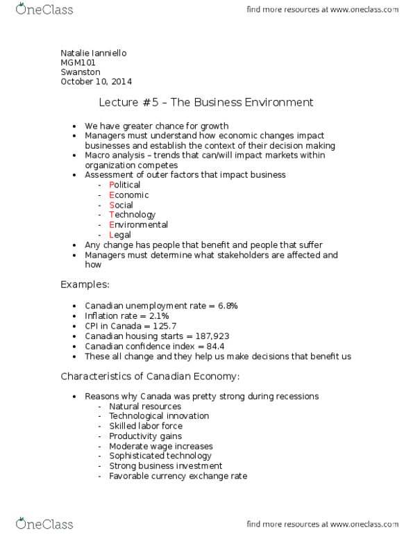 MGM101H5 Lecture Notes - Lecture 5: Foreign Direct Investment, Macro Analysis, Comparative Advantage thumbnail