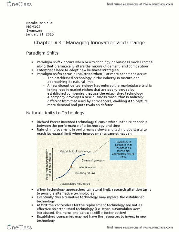 MGM102H5 Chapter 3: Chapter #3 – Managing Innovation and Change thumbnail
