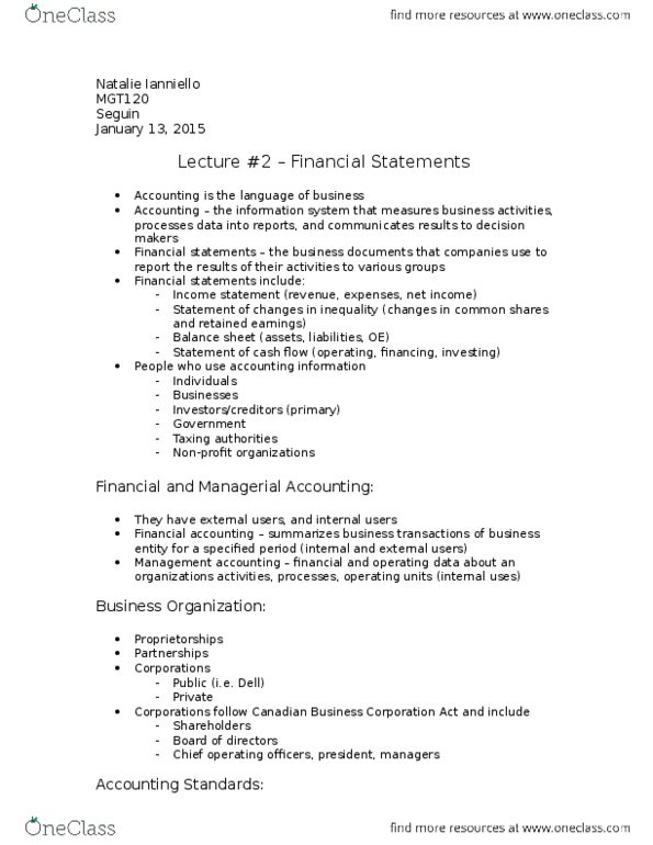 MGT120H5 Lecture 2: Lecture #2 – Financial Statements thumbnail
