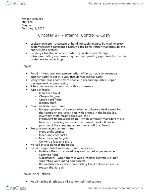 MGT120H5 Chapter Notes - Chapter 4: Credit Card Fraud, Insurance Fraud, Identity Theft thumbnail