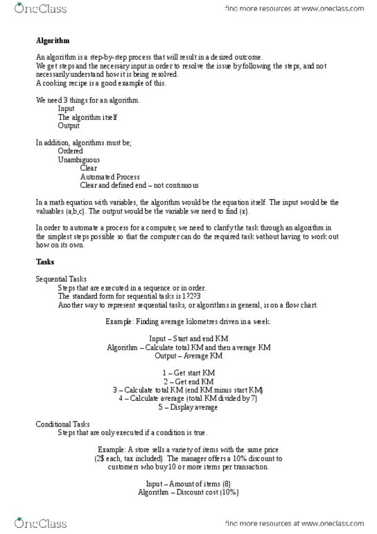 CMPT-101 Lecture Notes - Lecture 1: The Algorithm thumbnail