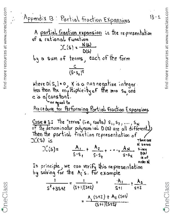 EECS 216 Chapter Notes - Chapter Apdx. B: Partial Fraction Decomposition thumbnail