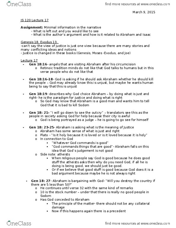 JS120 Lecture Notes - Lecture 17: Book Of Deuteronomy, Ammon, Rais thumbnail