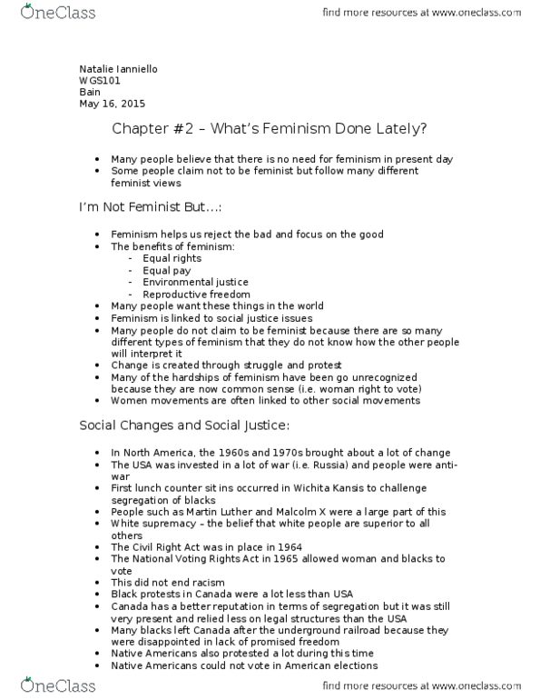 WGS101H5 Chapter Notes - Chapter 2: Indian Civil Rights Act Of 1968, American Indian Movement, Voting Rights Act Of 1965 thumbnail