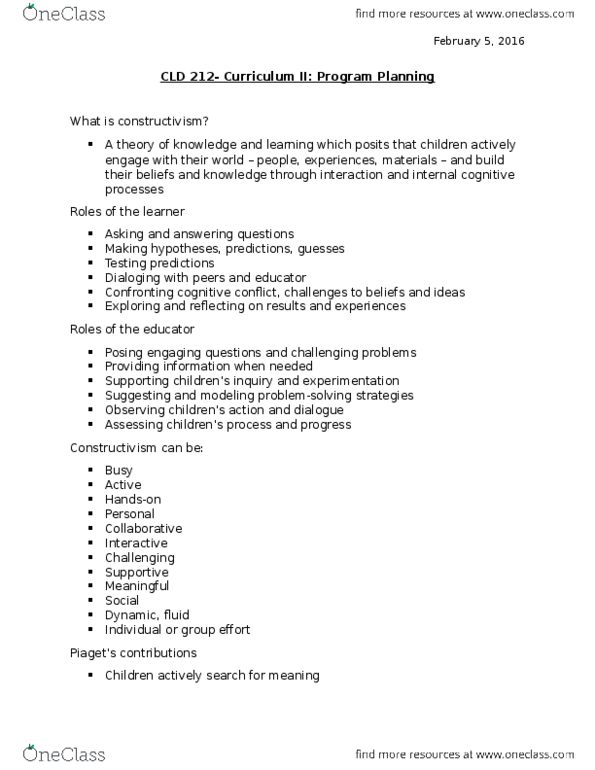 CLD 212 Lecture Notes - Lecture 4: Authentic Assessment, Standardized Test, Active Listening thumbnail