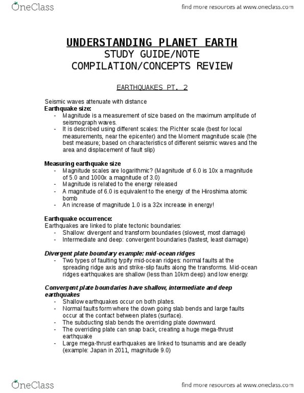 EPSC 201 Lecture Notes - Lecture 8: New Madrid, Missouri, San Andreas Fault, Megathrust Earthquake thumbnail