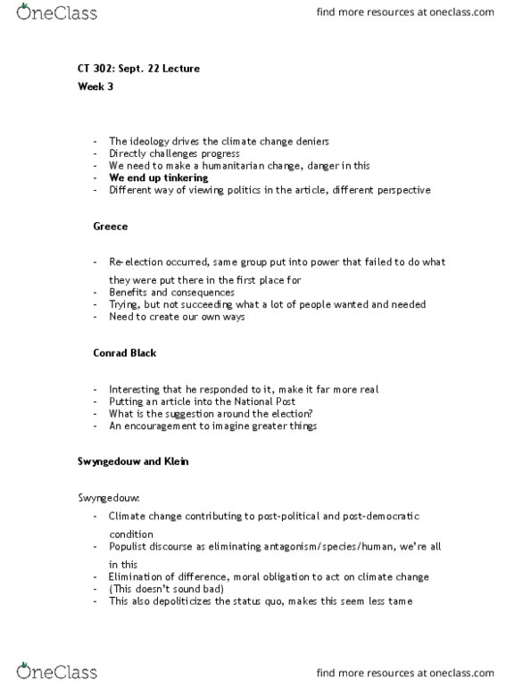 CT302 Lecture Notes - Lecture 4: National Post, Populism thumbnail