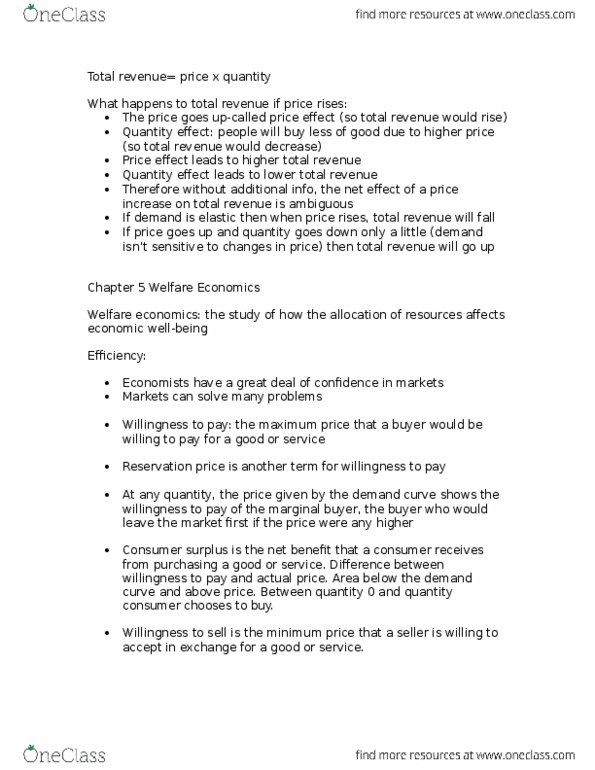 ECON 200 Lecture Notes - Lecture 3: Economic Surplus, Demand Curve, Reservation Price thumbnail