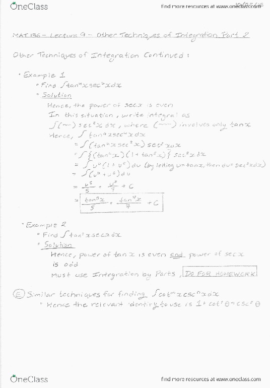 MAT136H1 Lecture Notes - Lecture 9: Inverse Trigonometric Functions, Syrtos, Lur thumbnail