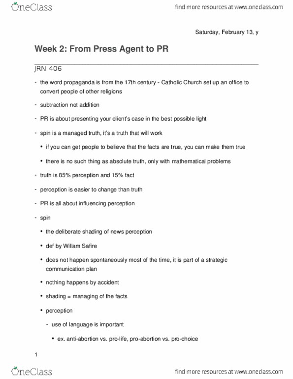 JRN 406 Lecture 2: Week 2 - From Press Agent to PR thumbnail