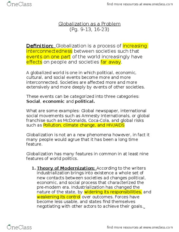 POLI 381 Chapter Notes - Chapter pg. 9-13: Hedley Bull, Francis Fukuyama, Liberal Democracy thumbnail