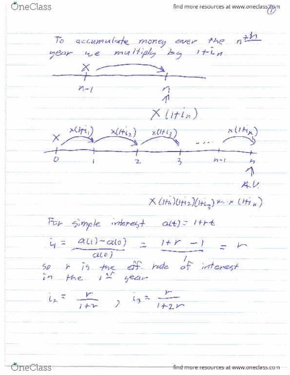 ACTSC231 Lecture Notes - Lecture 2: Interest thumbnail