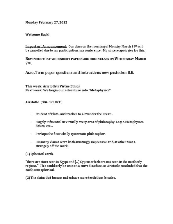 PHL 201 Lecture Notes - Lecture 6: Richard Rorty, Friedrich Nietzsche, Chisel thumbnail