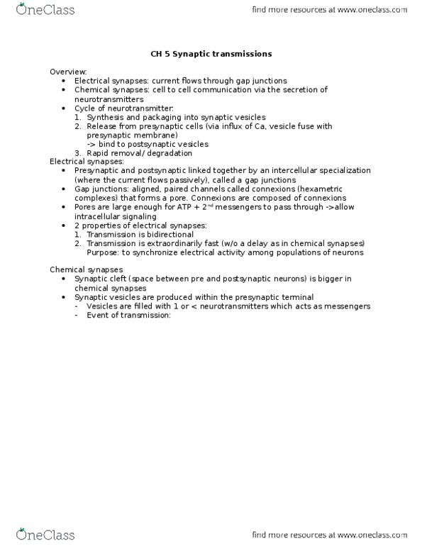 LIFESCI 2C03 Chapter 5: LS2CC3_CH5 notes thumbnail