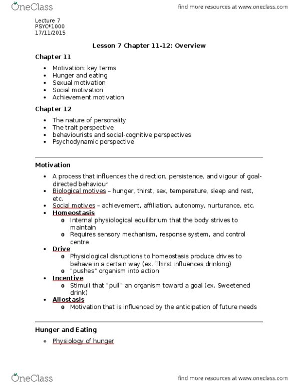 PSYC 1000 Lecture Notes - Lecture 7: Human Sexual Response Cycle, Casual Sex, Bulimia Nervosa thumbnail