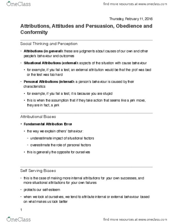 PSYO 1012 Lecture 14: Attributions, Attitudes and Persuasion thumbnail