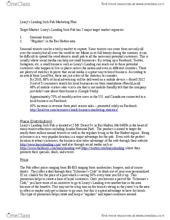 BUA 372 Lecture Notes - Lecture 6: Monthly Active Users, Acadia National Park, Online Advertising thumbnail