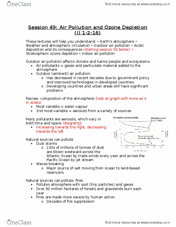 ENV100Y5 Lecture Notes - Lecture 49: Criteria Air Contaminants, Ozone Depletion, Smog thumbnail