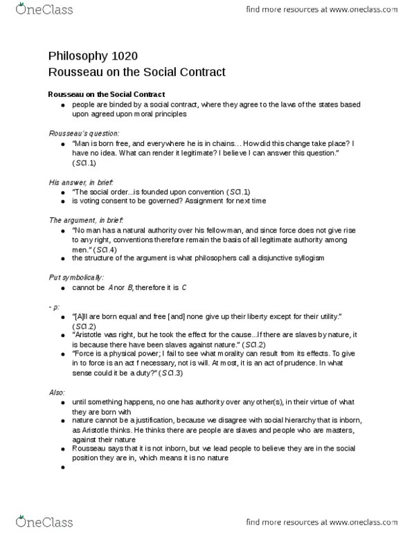 Philosophy 1020 Lecture Notes - Lecture 11: Syllogism thumbnail