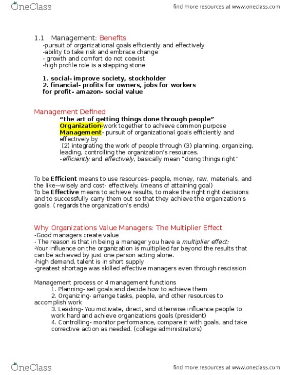 MANGMT 3000 Lecture Notes - Lecture 4: Project Management Software, Videotelephony, Knowledge Management thumbnail