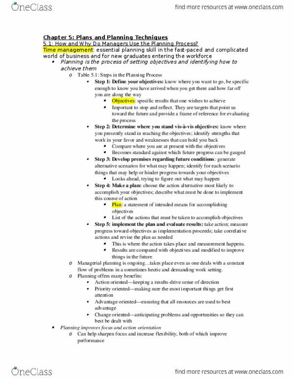 MANGMT 3000 Lecture Notes - Lecture 3: Time Management thumbnail