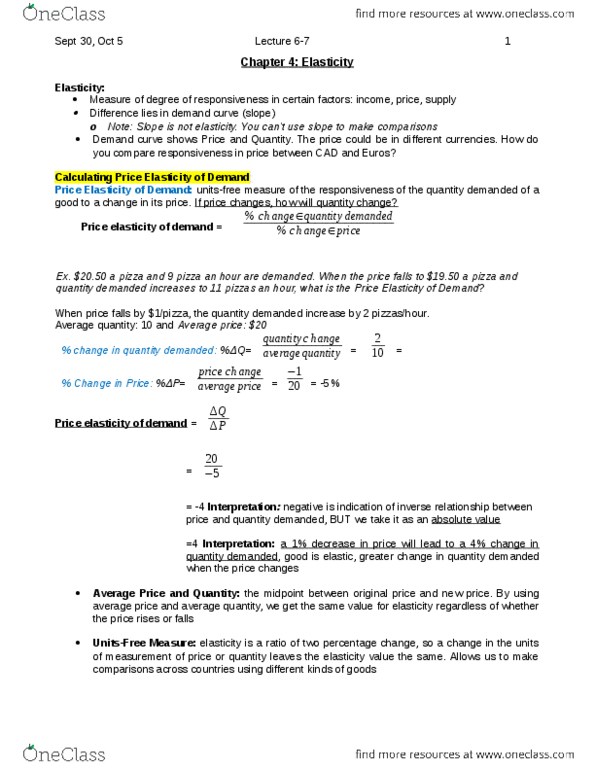 ECON101 Chapter Notes - Chapter 4: Demand Curve, Negative Number, Inferior Good thumbnail