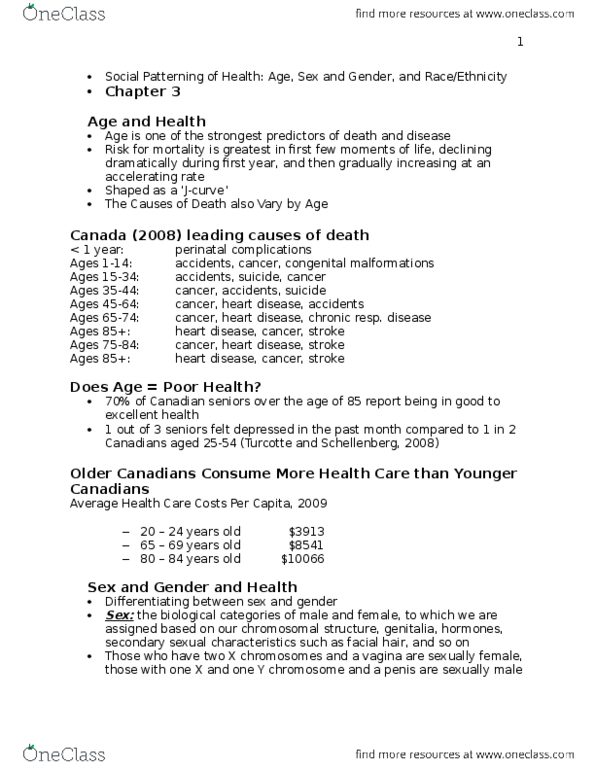 SOC 506 Lecture Notes - Lecture 2: Diabetes Care, Secondary Sex Characteristic, Hypertension thumbnail