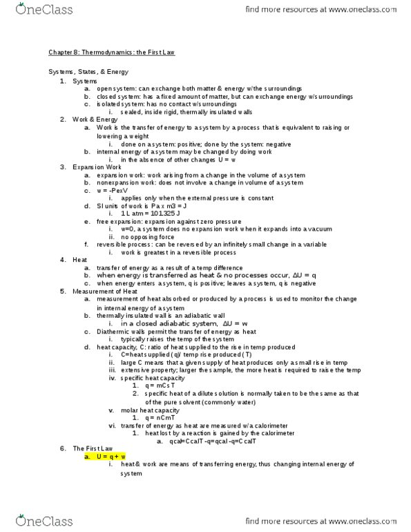 CHEM-UA 127 Chapter Notes - Chapter 8-9: Heat Capacity, Equipartition Theorem, Rotational Energy thumbnail