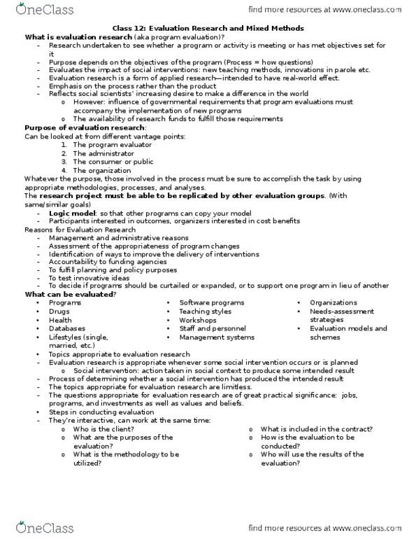 HSS 3101 Lecture Notes - Lecture 12: Needs Assessment, Indirect Costs, Logic Model thumbnail