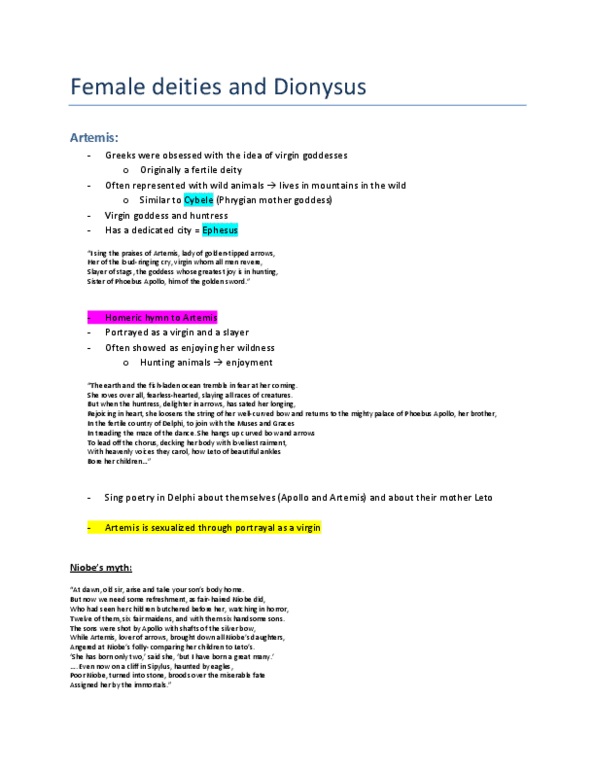 CLAA06H3 Lecture Notes - Silenus, Pentheus, Vestas thumbnail