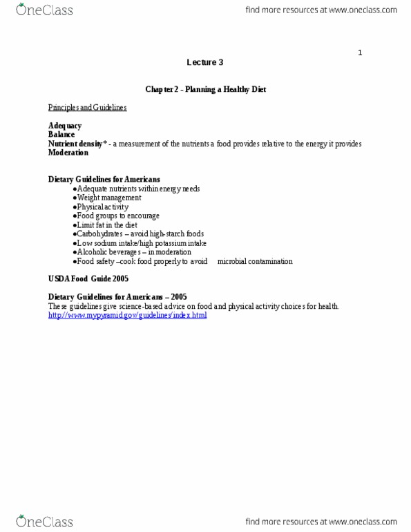 BIOL 1060 Lecture Notes - Lecture 3: Food Pyramid (Nutrition), Food Group, Saturated Fat thumbnail