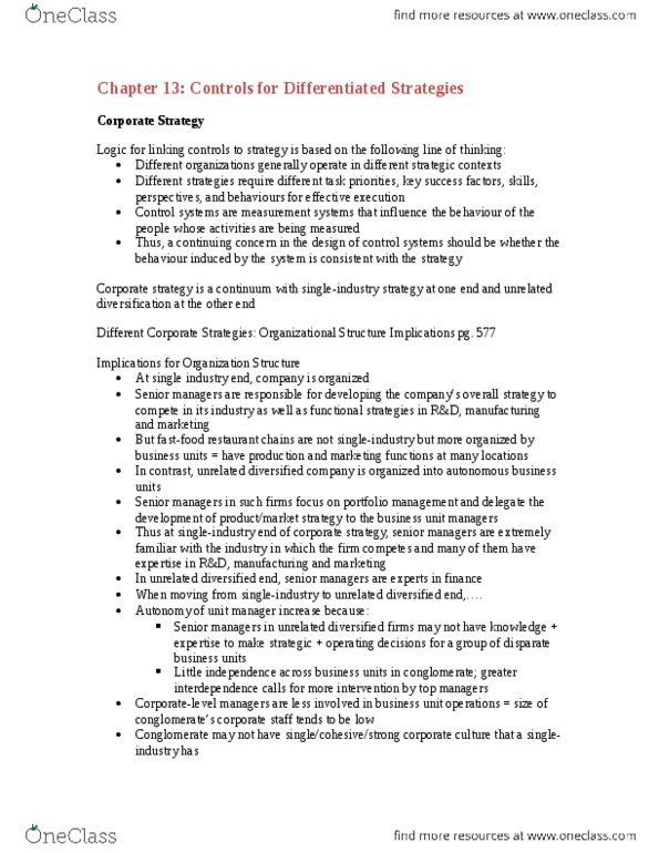 ADM 4345 Chapter Notes - Chapter 13 and 3: Management Control System, Fisheries Management, Transfer Pricing thumbnail