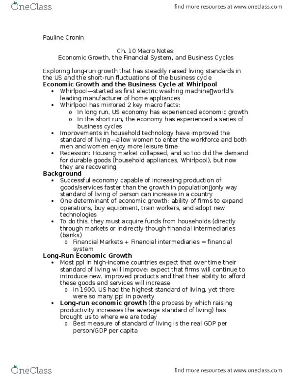AS.180.101 Chapter Notes - Chapter 10: Nobel Peace Prize, Potential Output, Financial System thumbnail
