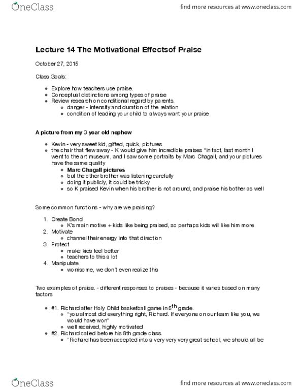 PSYC 471 Lecture Notes - Lecture 14: Motivation, Jo Frost, Introjection thumbnail