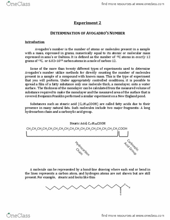 CHEM 1AL Lecture Notes - Lecture 2: Molecular Geometry, Molar Mass, Molecular Mass thumbnail