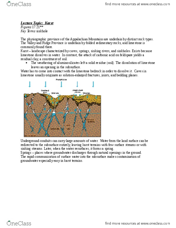 EVSC 2800 Lecture Notes - Lecture 6: Septic Tank, Losing Stream, Mudrock thumbnail