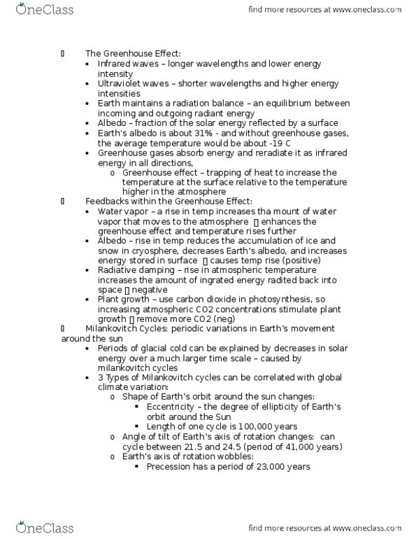 EVSC 2800 Lecture Notes - Lecture 8: Radiant Energy, Energy Intensity, Water Vapor thumbnail