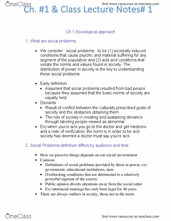 SOC 1301 Lecture Notes - Lecture 1: The Sociological Imagination, Institutional Racism, Mental Disorder thumbnail