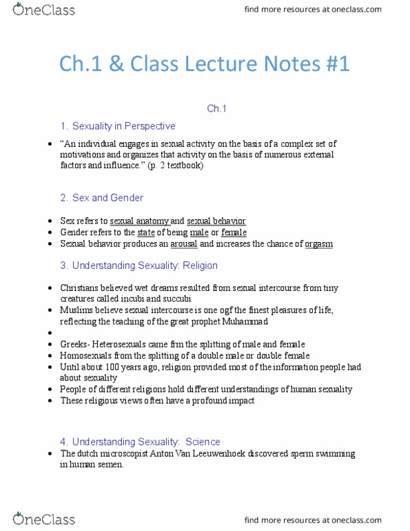 PSY 4346 Lecture Notes - Lecture 1: Havelock Ellis, Antonie Van Leeuwenhoek, Oscar Hertwig thumbnail