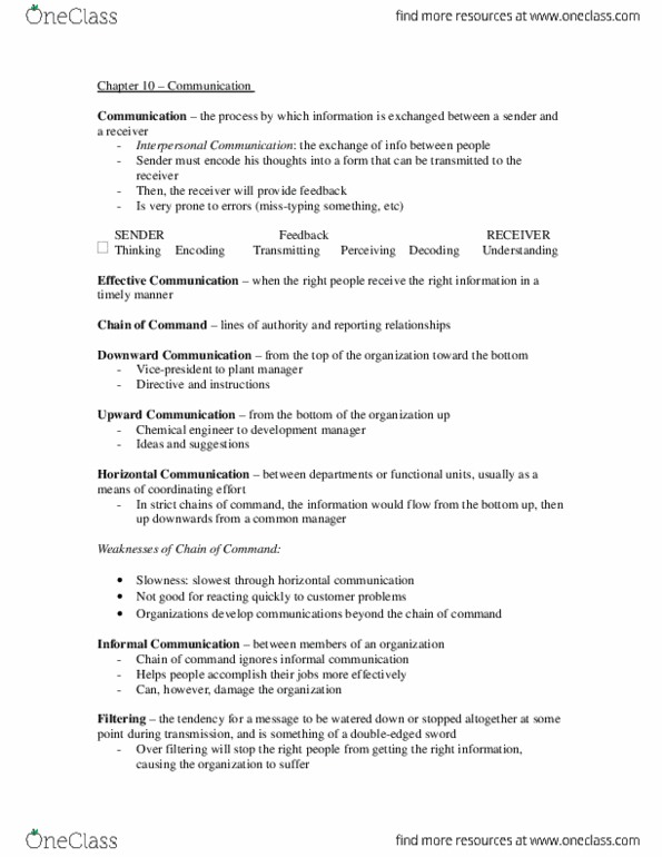 Business Administration 2295F/G Chapter Notes - Chapter 10: Jargon, Sit-Up, Sarcasm thumbnail