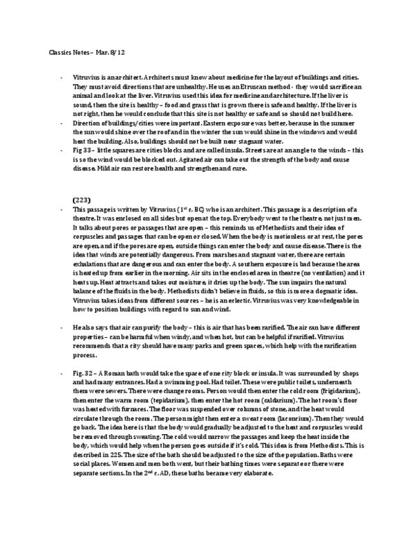 Classical Studies 2900 Lecture Notes - Lead Poisoning, Occupational Disease, Thermae thumbnail