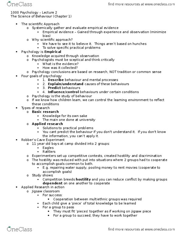 Psychology 1000 Lecture Notes - Lecture 2: Phineas Gage, Luigi Galvani, Genetic Predisposition thumbnail