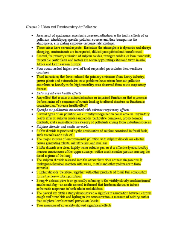 EESA10H3 Chapter Notes - Chapter 2: Bronchitis, Hemoglobin, National Ambient Air Quality Standards thumbnail