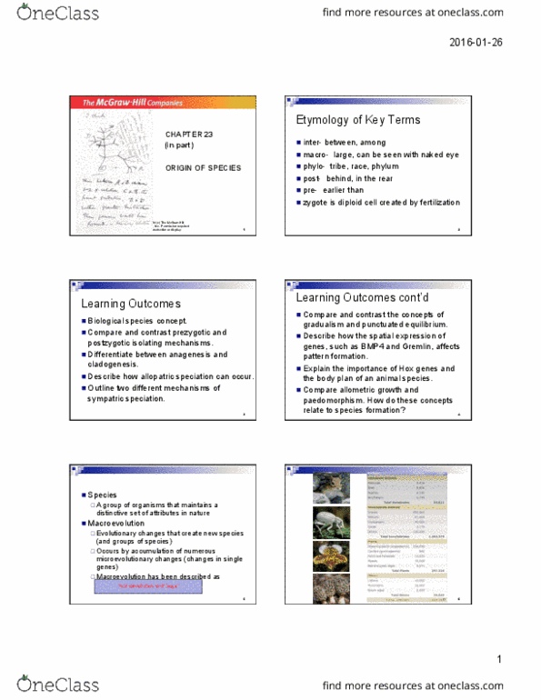 BIOL 1F90 Lecture Notes - Lecture 4: Allopatric Speciation, Sympatric Speciation, Grallator thumbnail