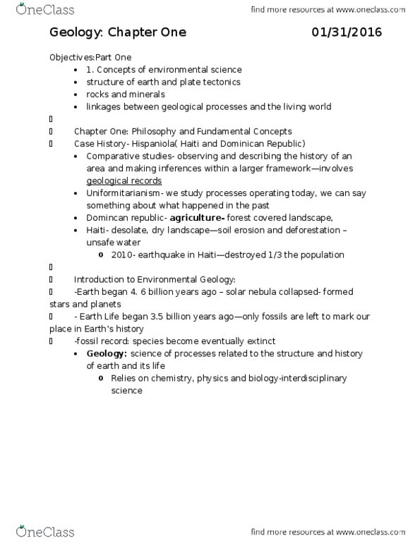 GEOL 105 Lecture Notes - Lecture 1: Silicate Minerals, Environmental Geology, Carbonate Minerals thumbnail