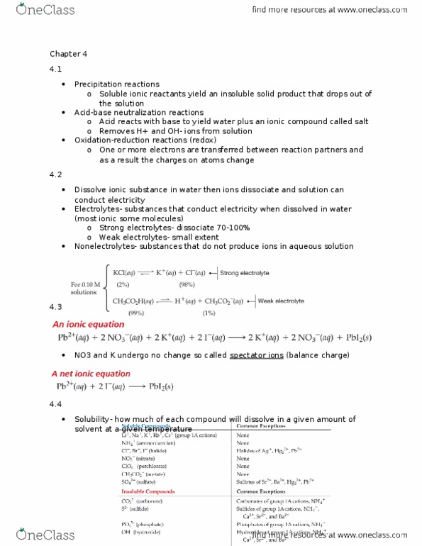 CHM135H1 Chapter Notes - Chapter 1-4: Perchlorate, Ionic Compound, Nitrous Acid thumbnail