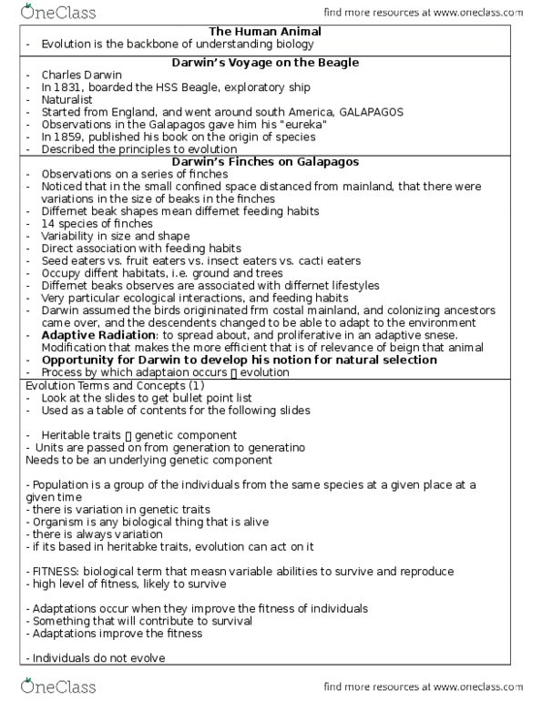 BIO 1300 Lecture Notes - Lecture 1: Radiometric Dating, Binomial Nomenclature, Hominidae thumbnail