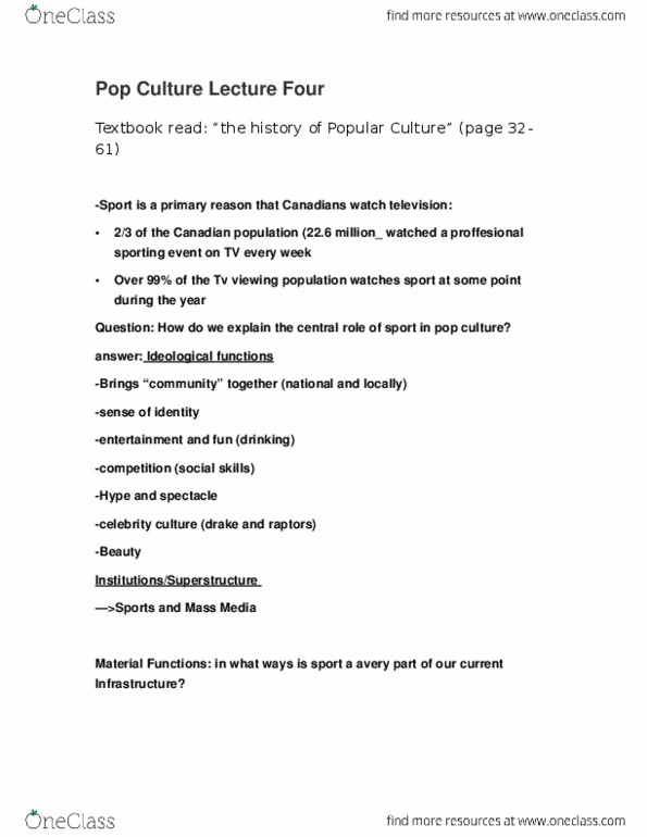 SOC 202 Lecture Notes - Lecture 4: Celebrity Culture, Corporate Media, Rogers Centre thumbnail